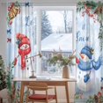 thumbnail image 3 of Blue Christmas Sheer Curtains 96 Inches Long, Xmas Snowman Tree Snowflake Pine Cones Light Filtering Window Curtains for Living Room/Bedroom, Rod Pocket Voile Sheer Drapes, 52"Wx96"L, 2 Panels, 3 of 9