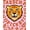 Pink, Pattern 1, variant on ODIKA 8'x10' Machine Washable Non-Slip Area Rug, Sunburst Mane Lion Alphabet Carnival Interlocking Fantasy High Traffic Rug, Orange, 690109