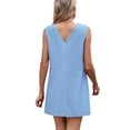 thumbnail image 4 of Ashirexll Womens Summer Dresses, Casual Dresses for Women, Summer Fashion Solid Color V-Neck Sleeveless Elegant Slip Dress, 4 of 7