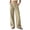 Beige2, variant on Women’s Linen-Look Straight Leg Pants, Loose Fit Casual Trousers with Pockets, Solid Color Daily Wear Coffee2 XXL