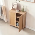 thumbnail image 4 of Hassch Modern Farmhouse Storage Cabinet, 31.5"W Accent Cabinet with Rattan Woven Doors, Adjustable Shelves & Solid Wood Legs for Living Room, Dining Room, or Bedroom (Natural), 4 of 6
