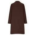 thumbnail image 5 of Woolen Trench Coat for Women Mid Length Notch Lapel Collar Dressy Casual Jacket with Pockets Winter Long Outerwear (M, Brown), 5 of 7