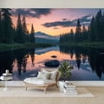 thumbnail image 7 of Wallpaper Serene Mountain Lake Sunset Pine Trees Reflective Water Peel and Stick Wall Murals 100"H x 144"W Removable PVC Wall Paper Self-Adhesive Wall Paintings Art Decor for Bedroom Living Room, 7 of 7