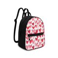 thumbnail image 2 of Eheartsgir Watercolor Red Hearts Pattern Small Backpack, Multi-Purpose Polyester Mini Backpack for Vacation Work, Zipper Closure Travel Shoulder Bags, 2 of 8