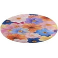 thumbnail image 4 of Floral Colorful Flower Floral Medallion Round Rug - Small Round Area Rug, Soft Non-Slip Machine Washable Bedroom Mat Indoor Accent Entry Carpet for Office Desk Dorm Hallway, 4 of 6