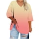 thumbnail image 4 of Heisall Womens Tshirts 3/4 Sleeve V-Neck Plus Size Loose Casual Print Daily Wear Fashion, 4 of 5