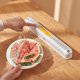 thumbnail image 5 of Dispensador de envoltura de plástico para montaje en pared con cortador, soporte grande de papel de aluminio compatible con alimentos, dispensador de papel de pergamino Slide Chic (traje individual), 5 of 5