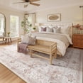 thumbnail image 3 of NewBuros 8'x10' Area Rugs, Machine Washable Non Slip Rugs for Living Room, Low Pile Water Repellent Soft Vintage Print Pattern Bedroom Carpet, Pink, 3 of 11