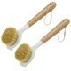 thumbnail image 1 of Dish Brush with Bamboo Handle and Built-in Scraper - Scrub Brush for Pans, Pots, Kitchen Sink Cleaning, Pack of 2, 1 of 5