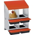 thumbnail image 1 of Ourlova 3/4-Hole Metal Chicken Nesting Box with Removable Roll-Out Tray – Easy Egg Collection & Cleaning, Galvanized Steel Laying Box for Backyard Coop & Poultry Farm, 1 of 8