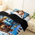 thumbnail image 4 of Castle Fairy Cool Steam Train Twin Comforter Sets 3-Piece for Boys, Retro Locomotive Graphic Bedding Set for Room, Black Reversible, 4 of 6