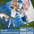 thumbnail image 4 of Forest Picnic Blankets Waterproof Foldable Picnic Blanket 80"x 80" Picnic Mat 3-Layer Thicking Outdoor Picnic Blanket Sandproof Lightweight Beach Picnic Blanket with Strap Machine Washable, 4 of 5