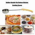 thumbnail image 2 of Flat Bottom Sauce Ladle with Rubber Handle for Cooking and Measuring Stainless Steel Kitchen Spoon for Pizza Spreads, 2 of 5