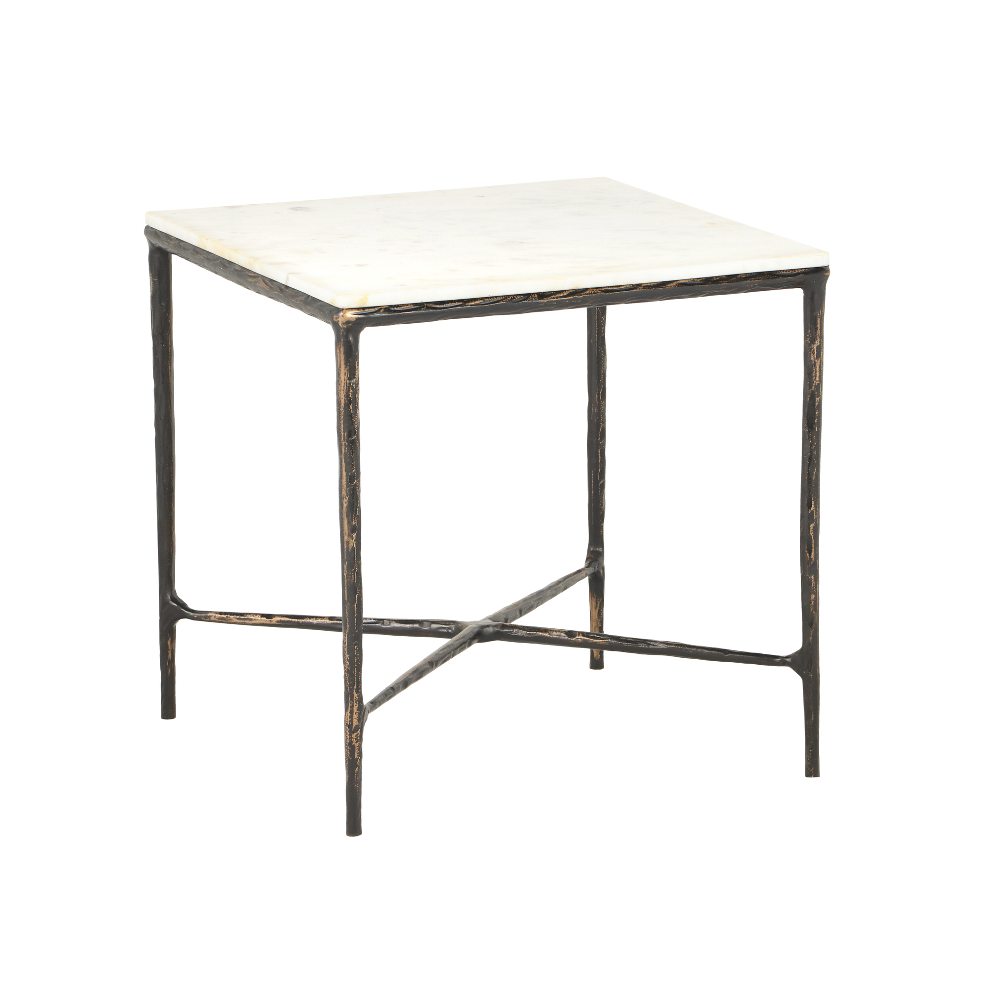 Ox Bay Annabelle Industrial Aluminum Hand Made Indoor Square Side Table, Bronze, 22" W x 22" D x 22" H