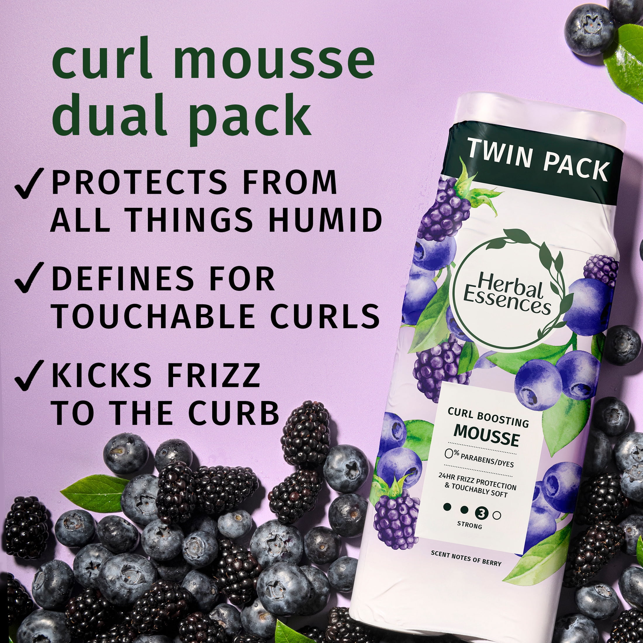 (6 pack) Herbal Essences Curl Boosting Mousse for Curly Hair, 24-Hour Hold, 2-Pack,  6.8 fl oz