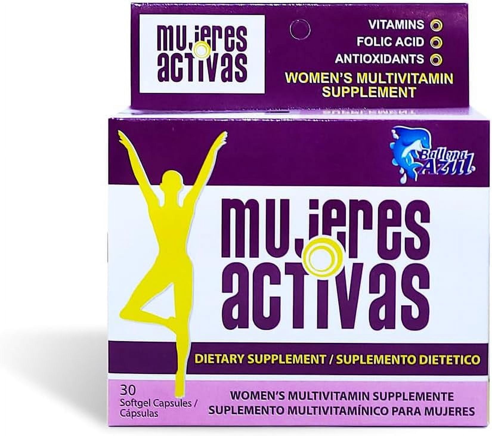 Ballena Azul Dietary Supplements, Multivitamins, Omega 3, Improves Nutritional Status (Mujeres Activas)