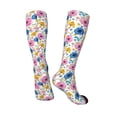 thumbnail image 4 of Vsdgher Rose Flowers Print Thigh High Socks Extra Long Stretchy Sock Women Over Knee High Opaque Stocking Daily Wear, 4 of 8