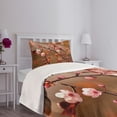 thumbnail image 5 of Ambesonne Nature Quilted Bedspread Set 2 Pcs, Sakura Flourishing, Twin Size, Pale Pink Dark Coral, 5 of 6