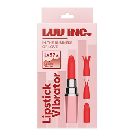 Luv Inc LV57 Rechargeable Lipstick Vibrator With 3 Interchangeable Textured  Silicone Heads
