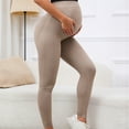 thumbnail image 4 of DeHolifer Leggings for Women Maternity Workout Over The Belly Pregnancy Yoga Pants with Pockets Soft Activewear Work Pants Beige L, 4 of 8