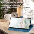 thumbnail image 2 of for Galaxy S21 5G Phone Case Wallet,S21 5G Wallet Case for Women,Emboss PU Leather Protective Cover Magnetic Wrist Strap Zipper Card Holder Flip Phone Case for Samsung Galaxy S21 5G (Blue), 2 of 7
