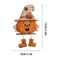 thumbnail image 2 of Wooden Halloween Pumpkin Decoration 6 in - Natural Wood Tabletop Ornament Sign Accent Display for Fireplace Mantel Shelf Tiered Tray Fall Harvest Decor Accent, 2 of 7