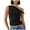 Black, variant on Spring Tops for Women Women's Summer Solid Color Shoulder Slant Collar Fold Asymmetric Top Women's Tank Top Strap Top Cleavage Women Dressy Corsets Top for Women Top Blouse