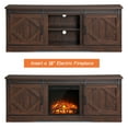 thumbnail image 5 of WAMPAT 75" Fireplace TV Stand,Farmhouse Wooden Entertainment Center with 18" Fireplace, Modern Sliding Barn Door and Storage Shelves for Living Room,Rustic Brown, 5 of 7