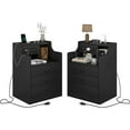 ADORNEVE Nightstand Set of 2 with Charging Station and 3 Storage