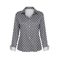 thumbnail image 3 of Veste en Jean Imprimée pour Femmes, Cardigan Décontracté à Manches Longues et Coupe Ample avec Boutons devant et Col à Revers, 3 of 5