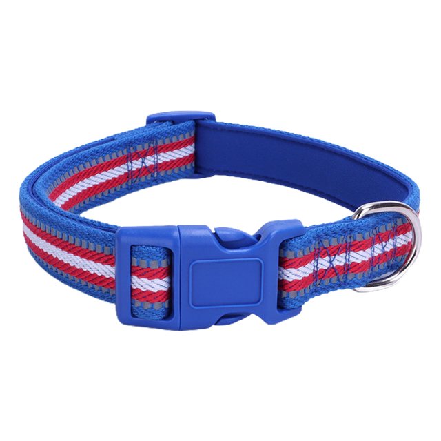 CSChome Collier pour Animaux Collier Réfléchissant Réglable Décoratif en Polyester avec Sangle Circulaire