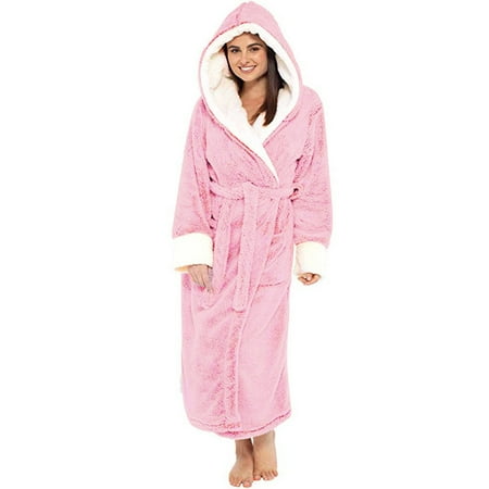 

Yubatuo Women Winter Plush Lengthened Shawl Bathrobe Home Clothes Long Sleeved Robe Coat Pink XXXXL