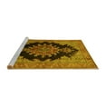 thumbnail image 2 of Ahgly Company Machine Washable Indoor Square Medallion Yellow Traditional Area Rugs, 7' Square, 2 of 4