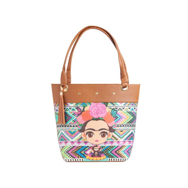 Bolsa de dama artesanal Frida Bjx Fashion Bolsa tipo tote moderna yute