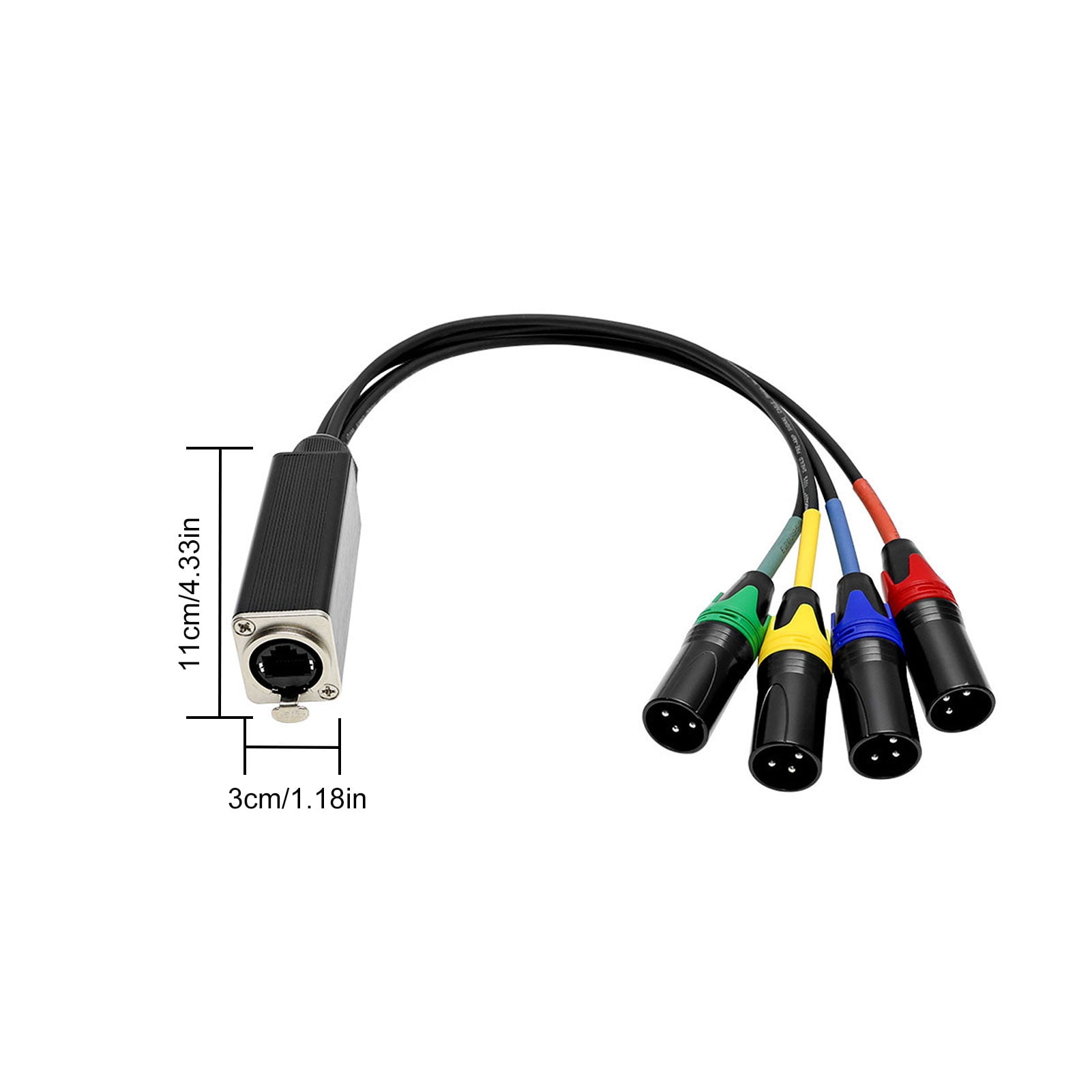 Guitar 4 Channel XLR RJ45 Sound Extender Cable Metal Case 328ft Transmission Balanced Signal for Studio Recording Stage Equipment