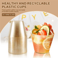 thumbnail image 4 of 2024 TOP! Gold Plastic Cups Clear Wine Glasses, Fancy Disposable Hard with Glitter for 25Pcs, 4 of 4