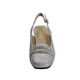 thumbnail image 2 of FLORAL Abigail Women's Wide Width Slingback Dress Pumps SILVER 7.5, 2 of 6