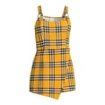 thumbnail image 5 of No Boundaries Junior's Plaid Romper, 5 of 5