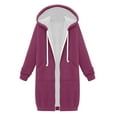 thumbnail image 3 of ZHYou Womens Coats Hoodie Fashion Warm Zipper Drewstring V-Neck Pullover Tops Long Sleeve Hoodie Coats, 3 of 4