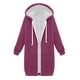 thumbnail image 3 of Puntoco Chaqueta De Color Sólido para Mujer Engrosamiento Y Lana Y Suéter Largo con Capucha Y Bolsillo De Manga Larga con Cremallera Informal De Invierno Puntoco Puntoco-1, 3 of 4