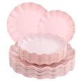 thumbnail image 1 of Platos LIYH de plástico rosa festoneados reutilizables x24, 1 of 9