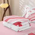 thumbnail image 5 of Manfei Rainbow Lines Zipper Twin Comforter Sets with Fitted Sheet and 2 Pillowcases, Sky Sun Cloud Zipper Bedding Set, Pink White, Pink Reversible, 4 Pieces, 5 of 7