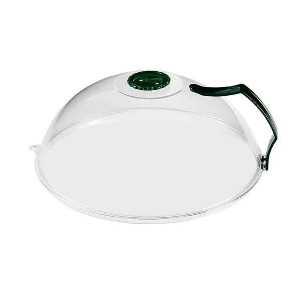 Cubierta para plato de microondas de 26 cm, resistente a altas temperaturas y antisalpicaduras con asa computadora verde