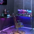 thumbnail image 6 of Somdot L Shaped Corner Gaming & Computer Desk w/Monitor Stand, Black Walnut, 6 of 6