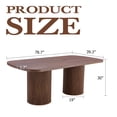 thumbnail image 4 of Noble House 78.7" Walnut Textured MDF Dining Table,Roman Column Support,Walnut, 4 of 10