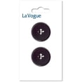 thumbnail image 1 of LA VOGUE 4-Hole Button, Black, 23 mm (0.91 in), 1 of 2