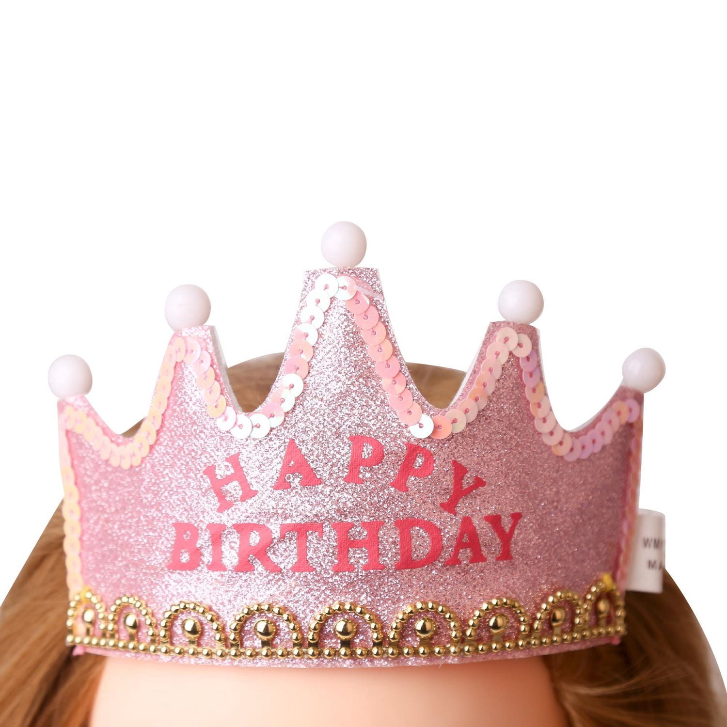 Couronne de diadème lumineuse rose pailletée joyeux anniversaire, en feutre, façon de célébrer un déguisement fantaisie