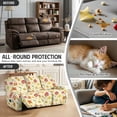 thumbnail image 6 of COEQINE Reclining Sofa Cover Heavy Duty Couch Protector 8 Pieces Recliner Cover 3 Seater Washable Lazy Boy Recliner Chair Slipcover for Pets, Dogs, Cats, Yellow Floral, 6 of 8