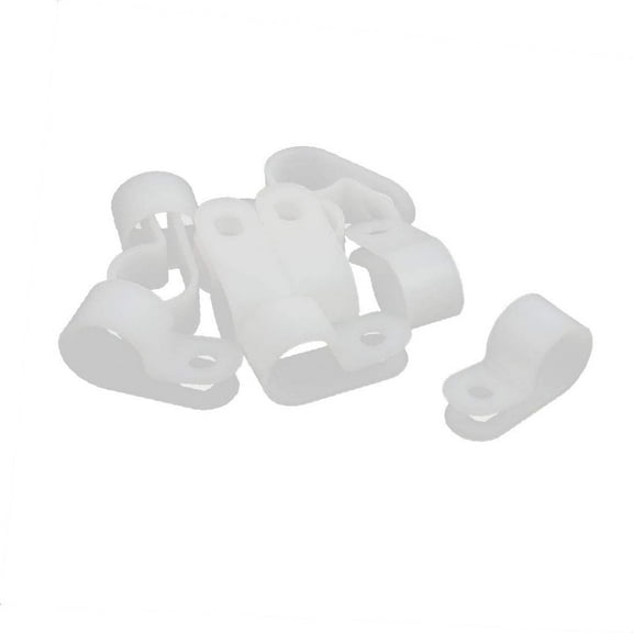 10Pcs creamy-white Nylon R-Type Cable Clamp for 1/2" Dia Wire Hose Tube(Fascetta cavo in nylon R-Type da 10 pezzi per tubo da 1/2' 'Dia Wire