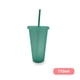 thumbnail image 2 of Inteprter Vaso para beber con tapa y pajita reutilizable de plástico Botella reutilizable de plástico PP para bebida fría Batido de jugo de Mostrada Verde claro 710ml, 2 of 6